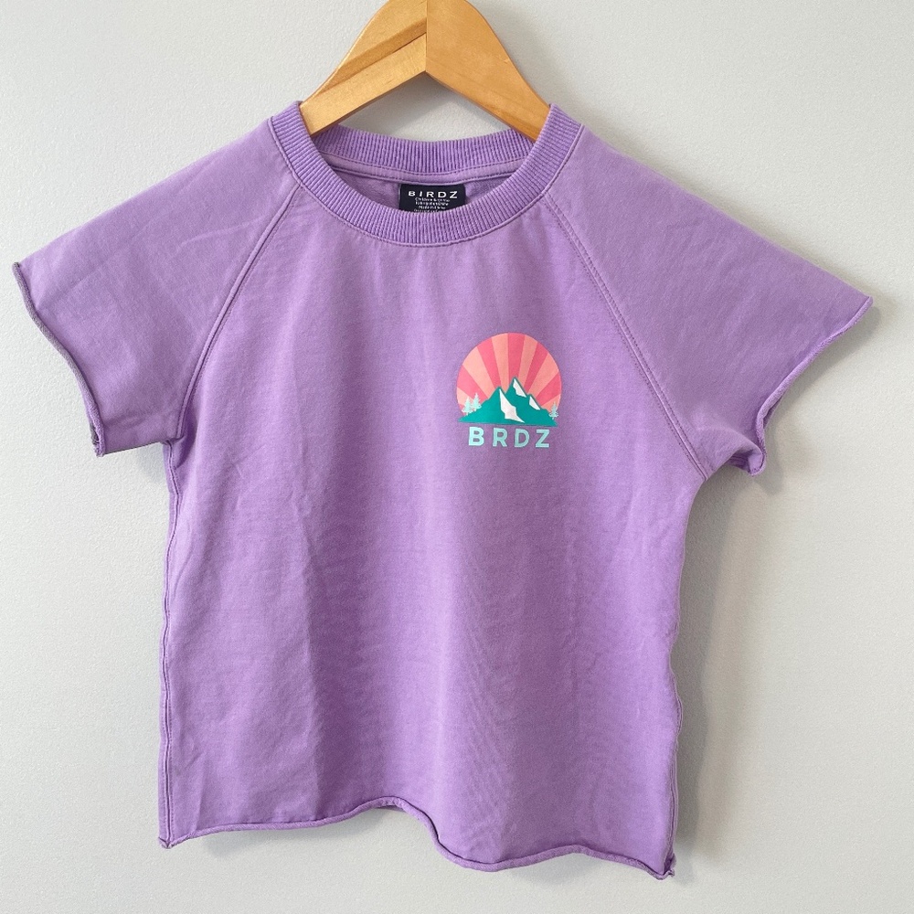 BIRDZ short sleeve Cotton Fleece Top NWOT